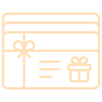 Illustration of a gift card with present icons.